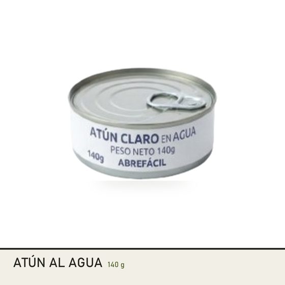 Lata de atún al agua de 140 gramos