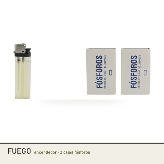 Encendedor y dos cajas de fósforos