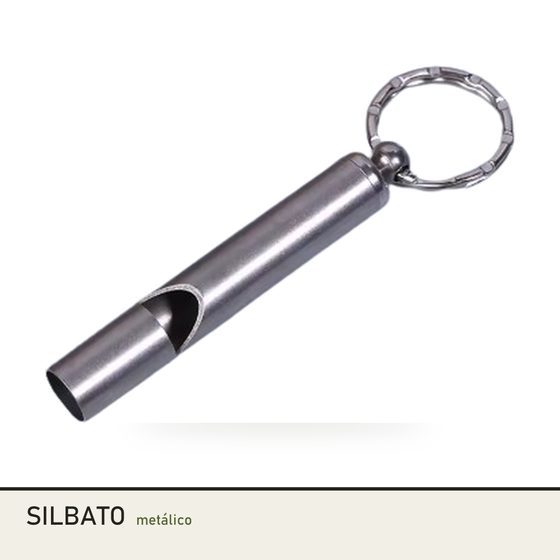 Silbato metálico con argolla