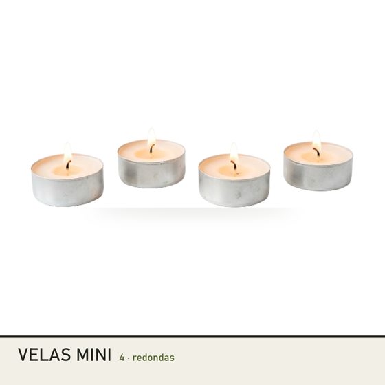 Cuatro velas mini redondas